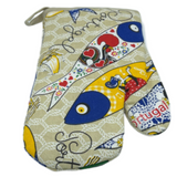 100% Cotton Traditional Portuguese Symbols Oven Kitchen Mitt Set of 2