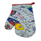 100% Cotton Traditional Portuguese Symbols Oven Kitchen Mitts Set of 2