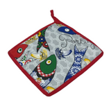 100% Cotton Traditional Portuguese Symbols Oven Kitchen Mitts Set of 2