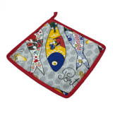 100% Cotton Traditional Portuguese Symbols Oven Kitchen Mitts Set of 2