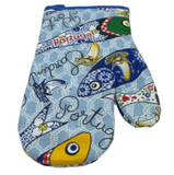 100% Cotton Traditional Portuguese Symbols Oven Kitchen Mitt Set of 2
