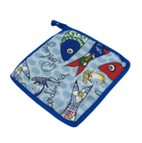 100% Cotton Traditional Portuguese Symbols Oven Kitchen Mitt Set of 2