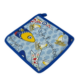 100% Cotton Traditional Portuguese Symbols Oven Kitchen Mitt Set of 2