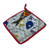 100% Cotton Traditional Portuguese Sardines Symbols Oven Kitchen Mitt Set of 2
