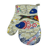 100% Cotton Traditional Portuguese Sardines Symbols Oven Kitchen Mitt Set of 2