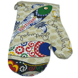 100% Cotton Traditional Portuguese Sardines Symbols Oven Kitchen Mitt Set of 2