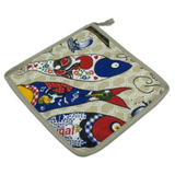 100% Cotton Traditional Portuguese Sardines Symbols Oven Kitchen Mitt Set of 2