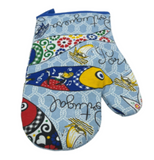 100% Cotton Traditional Portuguese Sardines Symbols Oven Kitchen Mitt Set of 2