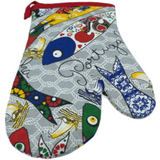 100% Cotton Traditional Portuguese Sardines Symbols Oven Kitchen Mitt Set of 2