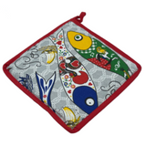 100% Cotton Traditional Portuguese Sardines Symbols Oven Kitchen Mitt Set of 2