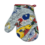 100% Cotton Traditional Portuguese Sardines Symbols Oven Kitchen Mitt Set of 2