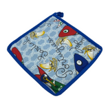 100% Cotton Traditional Portuguese Sardines Symbols Oven Kitchen Mitt Set of 2