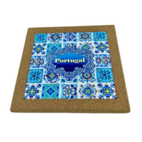 Portuguese Cork & Ceramic Tiles Heat Trivet Portugal Design Souvenirs