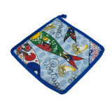 100% Cotton Traditional Portuguese Sardines Symbols Oven Kitchen Mitt Set of 2