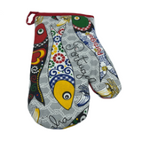 100% Cotton Traditional Portuguese Sardines Symbols Oven Kitchen Mitt Set of 2