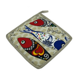 100% Cotton Traditional Portuguese Sardines Symbols Oven Kitchen Mitt Set of 2
