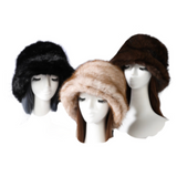 Gorro de invierno de felpa mullida con forma de cubo de piel sintética de gran tamaño para mujer