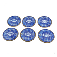 Traditional Blue Tile Azulejo Ceramic Coasters with Cork Bottom Set of 6