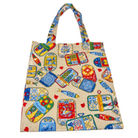 Sardinhas Sardine Portugal Portuguese Souvenir Double Sided Tote Bag 100% Cotton