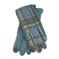 Women's Soft Warm Classic Tartan Plaid Check Pattern Smart Touch Screen Gloves