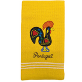 Yellow Portuguese Rooster Galo de Barcelos Kitchen Dish Towels - 100% Cotton