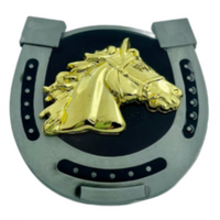 Horse Head Horseshoes Western Rodeo Cowboy Belt Buckle Boucle De Ceintures