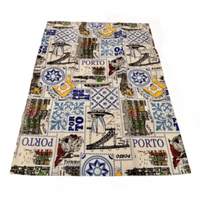 100% Cotton Dish Cloth Portuguese Porto Azulejo Design Traditional Motifs