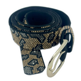 Diamante Shiny Bling Women's Fashion Leopard Print Belt