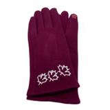 Gants de mode pour femmes d'hiver Feuille d'érable rouge Feuille d'érable