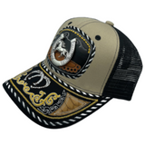 3D Horseshoe Embroidered Faux Leather Western Hat Unique Design Mesh Back