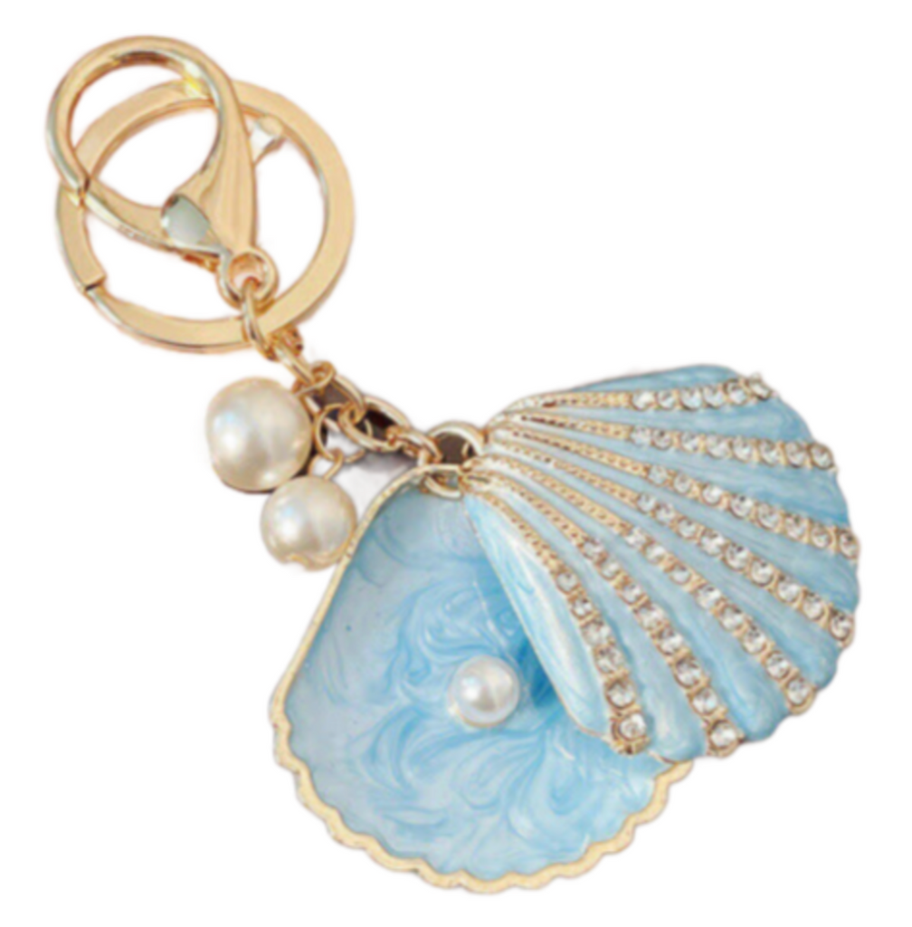 Ocean Key Ring Pearl Shell Key Chain Lovely Backpack Pendant Purse Charm