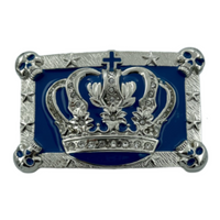 Blue Skull King Queen Royal Crown Royalty Belt Buckle Boucle De Ceinture