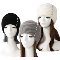 Women's Knit Winter Beanie Hats With RhinestoneEmbellishments