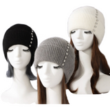 Women's Knit Winter Beanie Hats With RhinestoneEmbellishments