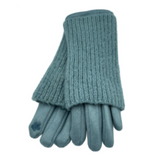Ribbed Wrist-Warmer Double Layer Women's Fashion Gloves