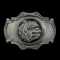 Bulldog Dog Spike Collar Animal Face Pet Belt Buckle