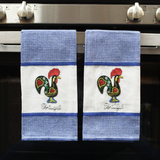 Portuguese Rooster Kitchen Dish Towels 100% Cotton Decorative Towels