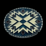 Blue Aztec Design Native Amerindian Metal Unisex Men’s Belt Buckle