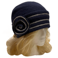 Women's Flower 1920s Winter 100% Wool Gatsby Beret Beanie Cloche