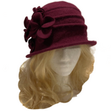 Chic Flowers 1920s Gatsby Fashion Women's Winter Wool Cap Bucket Church Hat