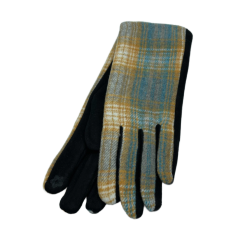 Women's Soft Warm Classic Tartan Plaid Check Pattern Smart Touch Screen Gloves