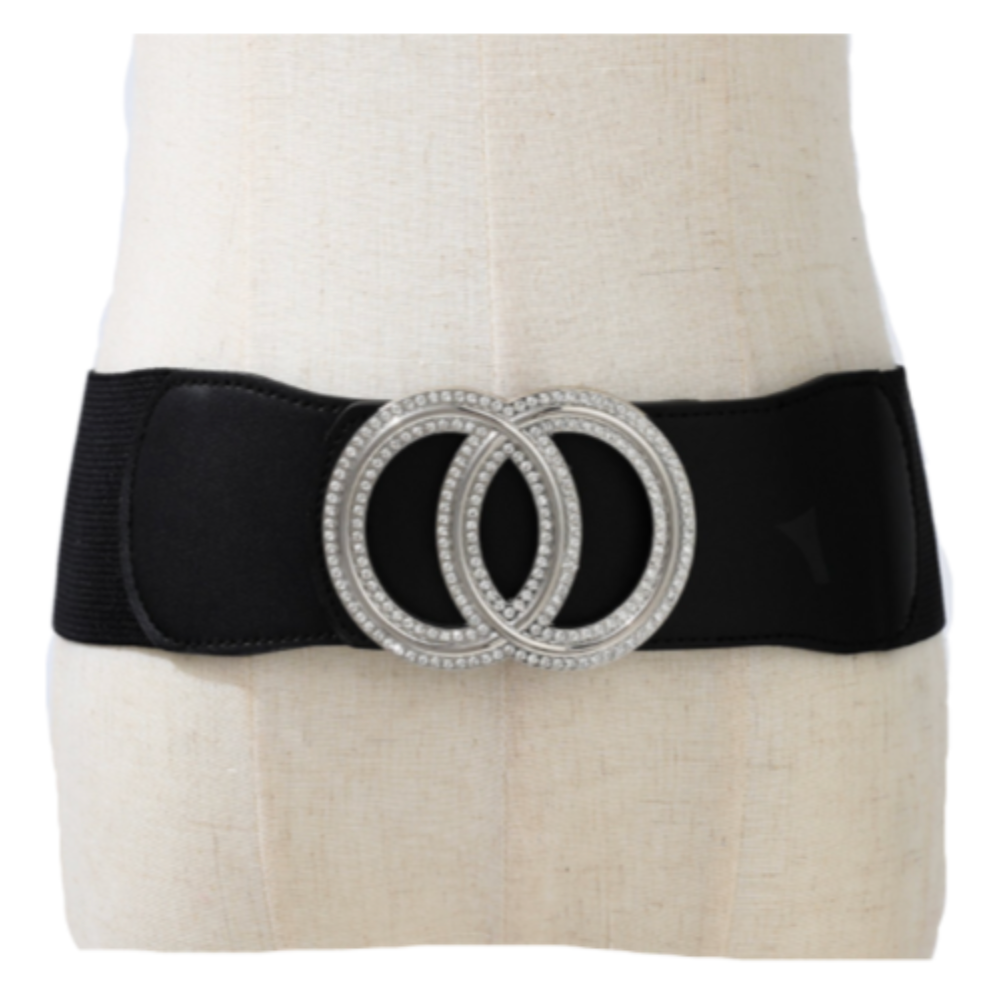 CRYSTAL RHINESTONE ELASTIC STRETCH WOMEN'S FASHION BELT