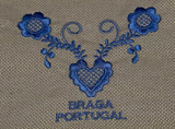 Embroidered Beige Braga Portugal Portuguese Kitchen Dish Towel - 100% Cotton SET OF 2