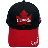 Black Canada Canadian Maple Leaf Embroidered Baseball Cap Hats