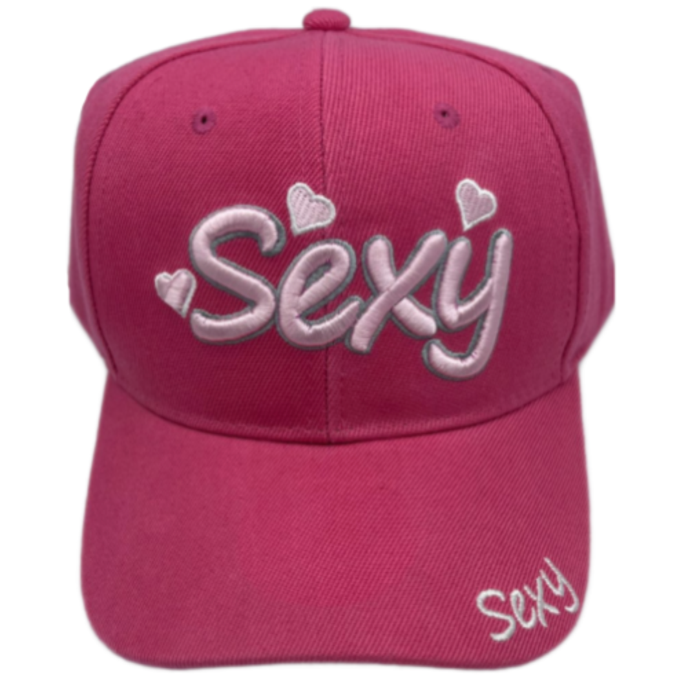 Pink Sexy Hearts Embroidered Women's Baseball Cap Hat Casquette