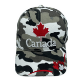 Canada Country Flag Red Maple Leaf Forest Camouflage Embossed Hat Cap