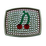 Boucles de ceinture Hot Cherry Pop cerises en strass blanc