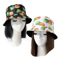 Women's Anti-UV Fashion Pineapple Reversible Summer Beach Sun Bucket Hat