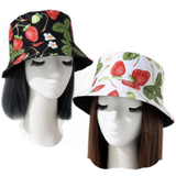 Strawberry  Bucket Hat Festival Fishing Summer Sun Beach Reversible Hats