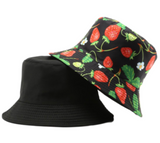 Strawberry  Bucket Hat Festival Fishing Summer Sun Beach Reversible Hats